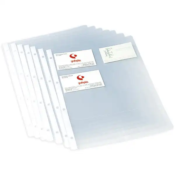 RECAMBIO GRAFOPLAS 10 FUNDAS PARA TARJETERO A4 (03721000) RECAMBIO GRAFOPLAS 10 FUNDAS PARA TARJETERO A4 (03721000)