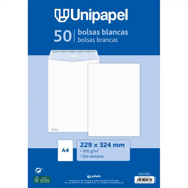 BOLSAS BLANCAS PAQUETE 10 UDS 260X360MM 100GRS TIRA SILICONA 665111 (21211170) 21261170 BOLSAS BLANCAS PAQUETE 10 UDS 260X360MM 100GRS TIRA SILICONA 665111 (21211170) 21261170
