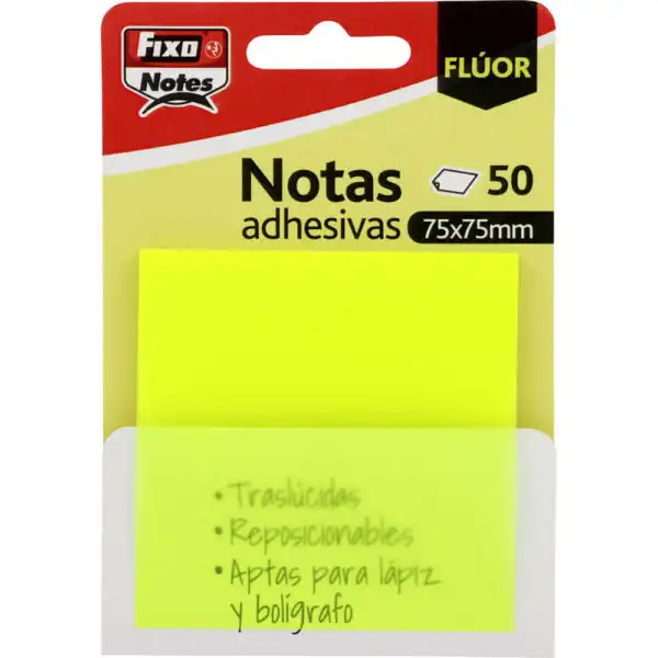 NOTAS ADHESIVAS 75X75MM TRANSPARENTE AMARILLO NEON 50HJ FIXO (65007861) NOTAS ADHESIVAS 75X75MM TRANSPARENTE AMARILLO NEON 50HJ FIXO (65007861)