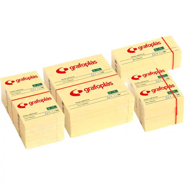NOTAS 75X75 ADHESIVAS AMARILLO GRAFOPLAS 65205460 NOTAS 75X75 ADHESIVAS AMARILLO GRAFOPLAS 65205460