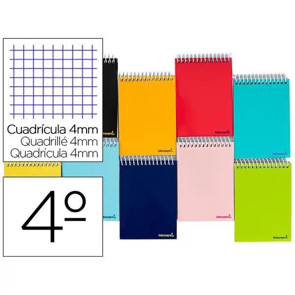 BLOC ESPIRAL LIDERPAPEL 4º APAISADO WRITE TAPA CARTONCILLO 80H 60G 4MM MARGEN BC43 08279 BLOC ESPIRAL LIDERPAPEL 4º APAISADO WRITE TAPA CARTONCILLO 80H 60G 4MM MARGEN BC43 08279