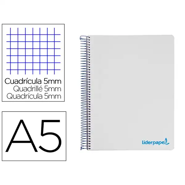 CUADERNO ESPIRAL A5 TAPA PP 120HJ 90GR WONDER GRIS MICRO BANDAS 5 COLORES LIDERPAPEL BJ69 09240 CUADERNO ESPIRAL A5 TAPA PP 120HJ 90GR WONDER GRIS MICRO BANDAS 5 COLORES LIDERPAPEL BJ69 09240