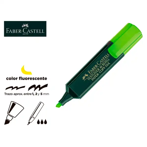 ROTULADOR FABER CASTELL FLUORESCENTE 48-63 VERDE 9606 ROTULADOR FABER CASTELL FLUORESCENTE 48-63 VERDE 9606