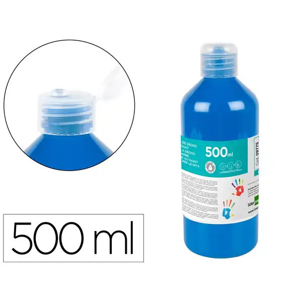 PINTURA DEDOS LIDERPAPEL BOTELLA DE 500 ML AZUL DD02 9776 PINTURA DEDOS LIDERPAPEL BOTELLA DE 500 ML AZUL DD02 9776