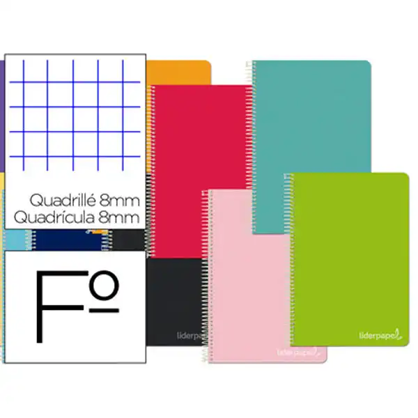 CUADERNO ESPIRAL LIDERPAPEL Fº WITTY TAPA DURA 80H 75GR 8MM BF66 09912 CUADERNO ESPIRAL LIDERPAPEL Fº WITTY TAPA DURA 80H 75GR 8MM BF66 09912