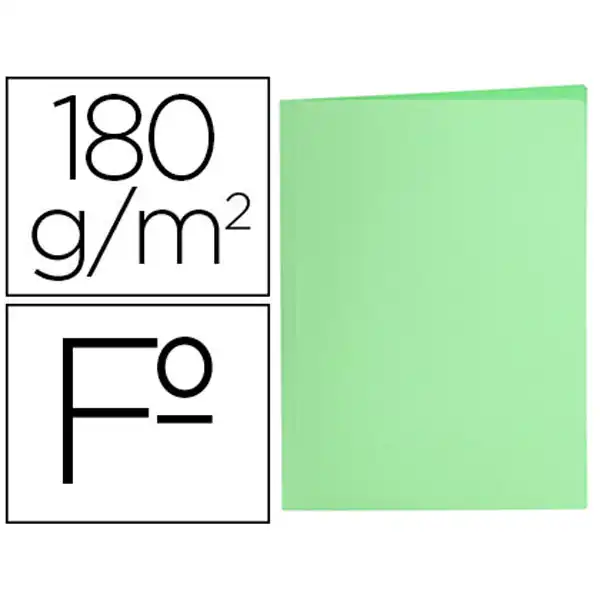 SUBCARPETA LIDERPAPEL Fº VERDE PASTEL 180G/M2 SC40 10433 SUBCARPETA LIDERPAPEL Fº VERDE PASTEL 180G/M2 SC40 10433