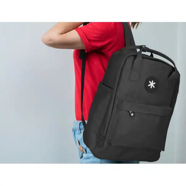 CARTERA LIDERPAPEL ANTARTIK MOCHILA 2 ASAS Y BOLSILOS EXTERIORES NEGRO 10487
