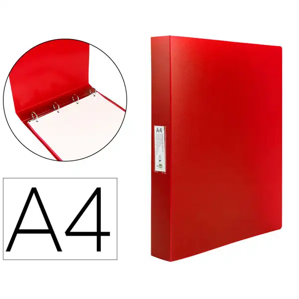 CARPETA LIDERPAPEL 4 ANILLAS 25 MM MIXTAS PP DIN A4 ROJO TRANSLUCIDO CH30 10892 CARPETA LIDERPAPEL 4 ANILLAS 25 MM MIXTAS PP DIN A4 ROJO TRANSLUCIDO CH30 10892