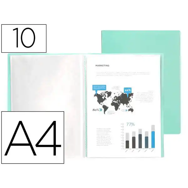 CARPETA LIDERPAPEL ESCAPARATE 10 FUNDAS PP A4 VERDE MANZANA OPACO EC65 10994 CARPETA LIDERPAPEL ESCAPARATE 10 FUNDAS PP A4 VERDE MANZANA OPACO EC65 10994