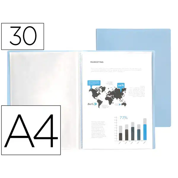CARPETA LIDERPAPEL ESCAPARATE 30 FUNDAS PP DIN A4 CELESTE OPACO EC76 11011 CARPETA LIDERPAPEL ESCAPARATE 30 FUNDAS PP DIN A4 CELESTE OPACO EC76 11011