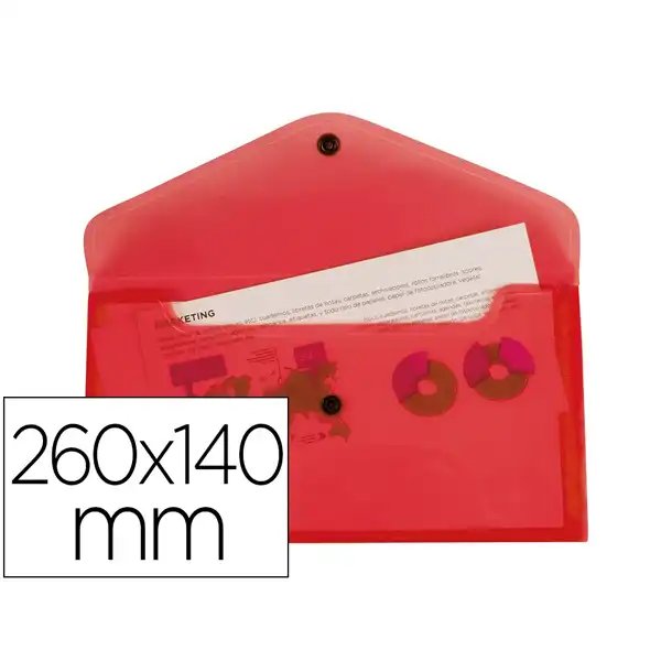 CARPETA LIDERPAPEL DOSSIER BROCHE PP TAMAÑO SOBRE AMERICANO 260X140 MM ROJO TRANSLUCIDO DS79 11293 CARPETA LIDERPAPEL DOSSIER BROCHE PP TAMAÑO SOBRE AMERICANO 260X140 MM ROJO TRANSLUCIDO DS79 11293