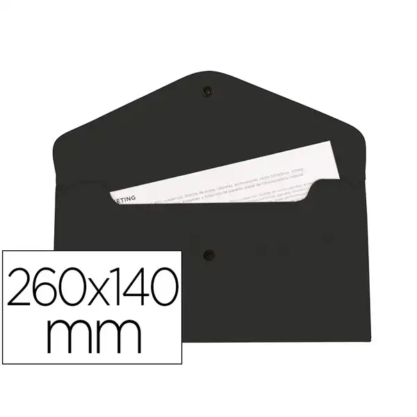 CARPETA LIDERPAPEL DOSSIER BROCHE PP TAMAÑO SOBRE AMERICANO 260X140 MM NEGRO OPACO DS80 11294 CARPETA LIDERPAPEL DOSSIER BROCHE PP TAMAÑO SOBRE AMERICANO 260X140 MM NEGRO OPACO DS80 11294