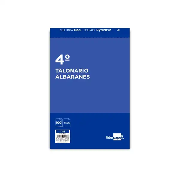 TALONARIO LIDERPAPEL ALBARANES 4º ORIGINAL T115 11657