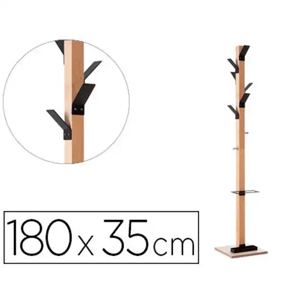 PERCHERO MADERA PAPERFLOW HAYA 8 COLGADORES CON P/GUERO NEGRO 180cm 150344 PERCHERO MADERA PAPERFLOW HAYA 8 COLGADORES CON P/GUERO NEGRO 180cm 150344
