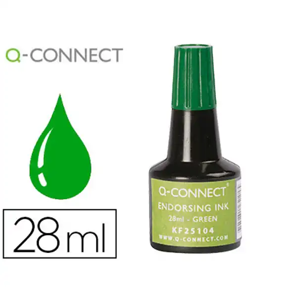 TINTA TAMPON Q-CONNECT VERDE BOTE 28 ML KF25104 150754 TINTA TAMPON Q-CONNECT VERDE BOTE 28 ML KF25104 150754