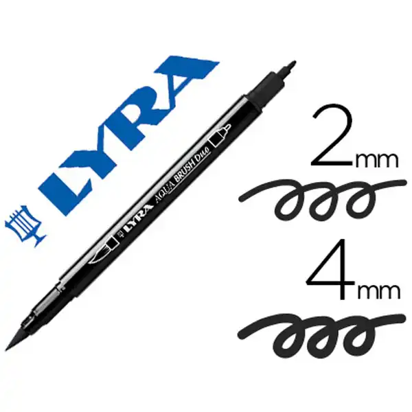 ROTULADOR LYRA AQUA BRUSH ACUARELABLE DOBLE PUNTA FINA Y PINCEL NEGRO L6520099 150914 ROTULADOR LYRA AQUA BRUSH ACUARELABLE DOBLE PUNTA FINA Y PINCEL NEGRO L6520099 150914