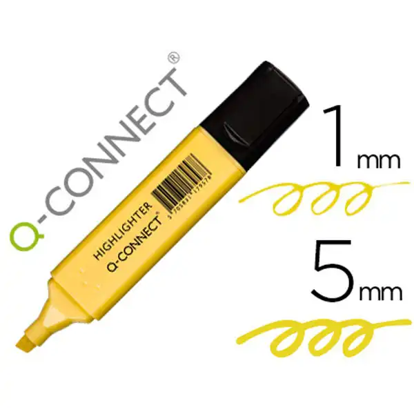 ROTULADOR Q-CONNECT FLUORESCENTE PASTEL AMARILLO PUNTA BISELADA KF17957 152527 ROTULADOR Q-CONNECT FLUORESCENTE PASTEL AMARILLO PUNTA BISELADA KF17957 152527