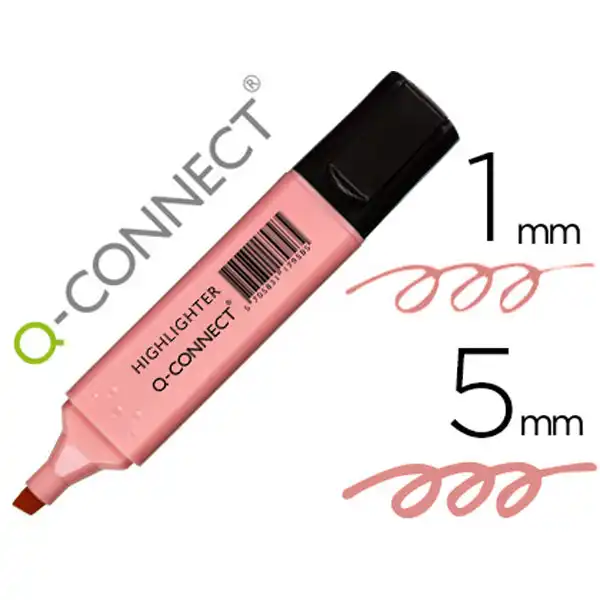 ROTULADOR Q-CONNECT FLUORESCENTE PASTEL ROSA PUNTA BISELADA KF17958 152530 ROTULADOR Q-CONNECT FLUORESCENTE PASTEL ROSA PUNTA BISELADA KF17958 152530