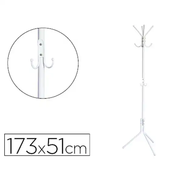 PERCHERO METALICO Q-CONNECT BLANCO 8 COLGADORES 173X51 CM KF17117 152881 PERCHERO METALICO Q-CONNECT BLANCO 8 COLGADORES 173X51 CM KF17117 152881