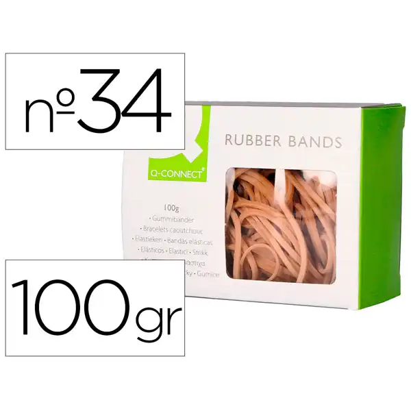 GOMILLAS ELASTICAS Q-CONNECT 100 GR 100X3 MM NUMERO 34 KF10667 154522 GOMILLAS ELASTICAS Q-CONNECT 100 GR 100X3 MM NUMERO 34 KF10667 154522
