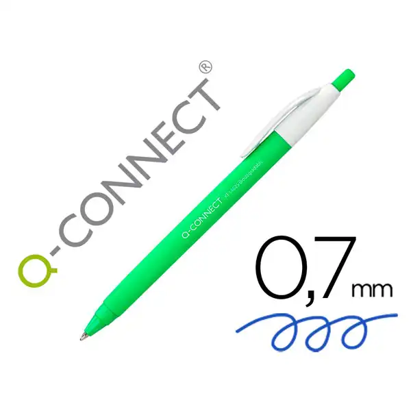 BOLIGRAFO Q-CONNECT RETRACTIL KF14625 BIODEGRADABLE VERDE TINTA AZUL KF14625 155272 BOLIGRAFO Q-CONNECT RETRACTIL KF14625 BIODEGRADABLE VERDE TINTA AZUL KF14625 155272