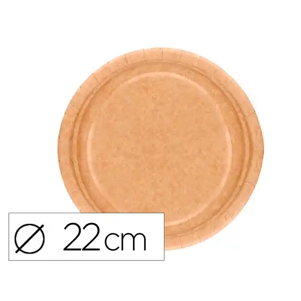 PLATO CARTON BIODEGRADABLE MARRON 22 CM PAQ. DE 100 UDS 10418 155383 PLATO CARTON BIODEGRADABLE MARRON 22 CM PAQ. DE 100 UDS 10418 155383