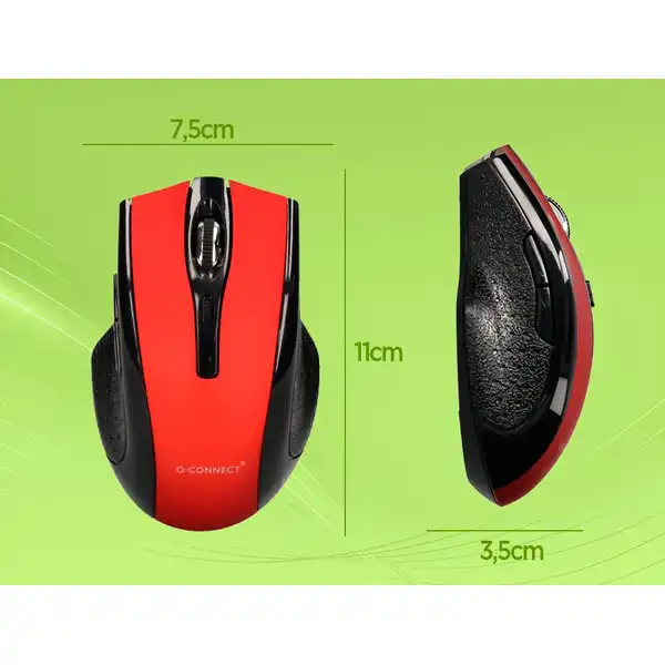RATON OPTICO Q-CONNECT INALAMBRICO ROJO 155698 KF18068 RATON OPTICO Q-CONNECT INALAMBRICO ROJO 155698 KF18068