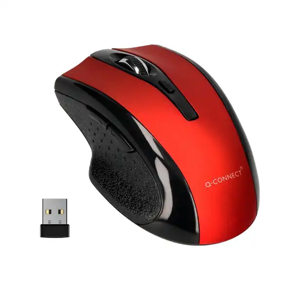 RATON OPTICO Q-CONNECT INALAMBRICO ROJO 155698 KF18068 RATON OPTICO Q-CONNECT INALAMBRICO ROJO 155698 KF18068