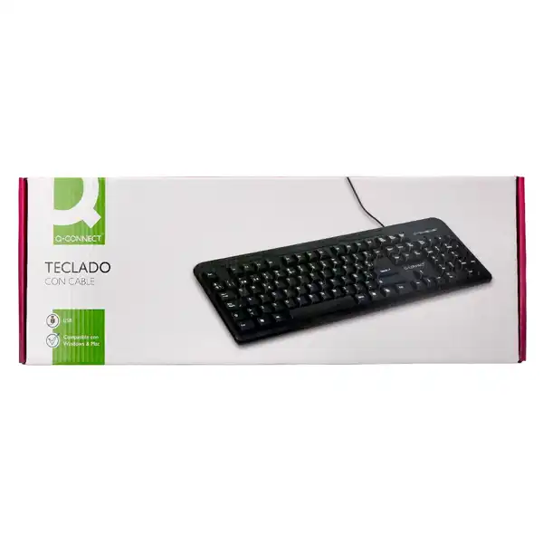 TECLADO Q-CONNECT NEGRO CON CABLE 1,5 M COMPATIBLE WINDOWS KF17989 155703 TECLADO Q-CONNECT NEGRO CON CABLE 1,5 M COMPATIBLE WINDOWS KF17989 155703