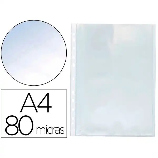 FUNDA MULTITALADRO Q-CONNECT DIN A4 80 MC CRISTAL CAJA DE 1400 UDS KF15538 156280 FUNDA MULTITALADRO Q-CONNECT DIN A4 80 MC CRISTAL CAJA DE 1400 UDS KF15538 156280