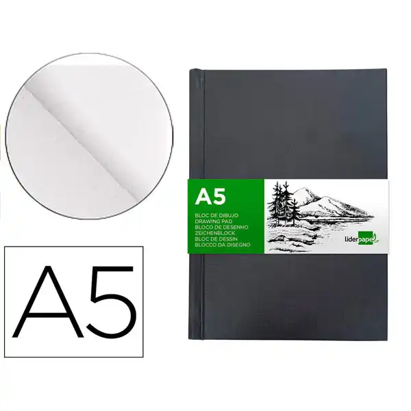 BLOC DIBUJO LIDERPAPEL ESBOZOS ENCUADERNADO A5 100HJ 100G/M2 NEGRO DL12 159892 BLOC DIBUJO LIDERPAPEL ESBOZOS ENCUADERNADO A5 100HJ 100G/M2 NEGRO DL12 159892
