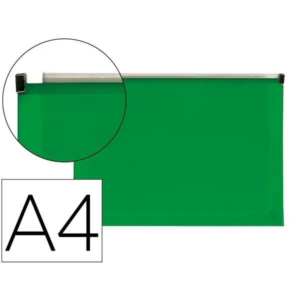 CARPETA DOSSIER LIDERPAPEL A4 CIERRE DE CREMALLERA VERDE TRANSLUCIDO CH81 160053 CARPETA DOSSIER LIDERPAPEL A4 CIERRE DE CREMALLERA VERDE TRANSLUCIDO CH81 160053