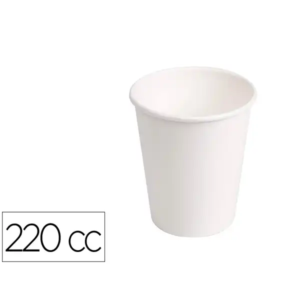 VASO DE CARTON BIODEGRADABLE BLANCO 220 CC PAQ. DE 50 UDS 102619 160084 VASO DE CARTON BIODEGRADABLE BLANCO 220 CC PAQ. DE 50 UDS 102619 160084