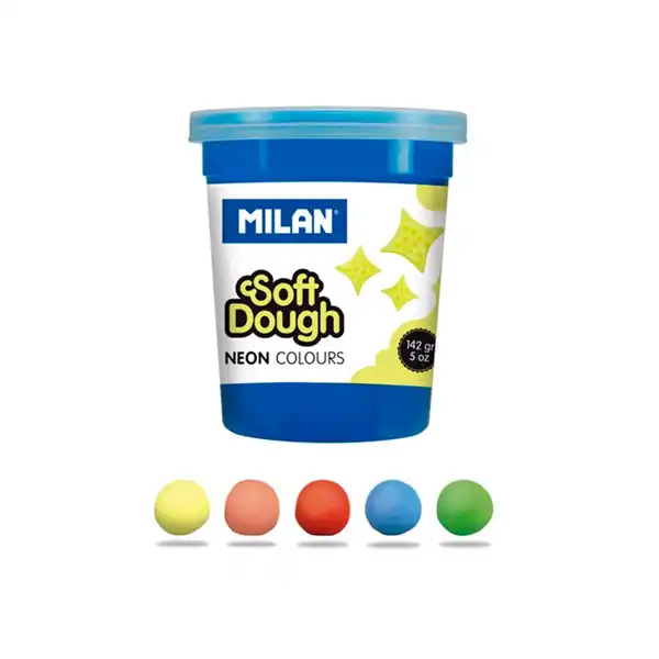 PASTA MILAN PARA MODELAR SOFT DOUGH NEON CAJA DE 5 BOTES COLORES 142GR 160414 913505N PASTA MILAN PARA MODELAR SOFT DOUGH NEON CAJA DE 5 BOTES COLORES 142GR 160414 913505N