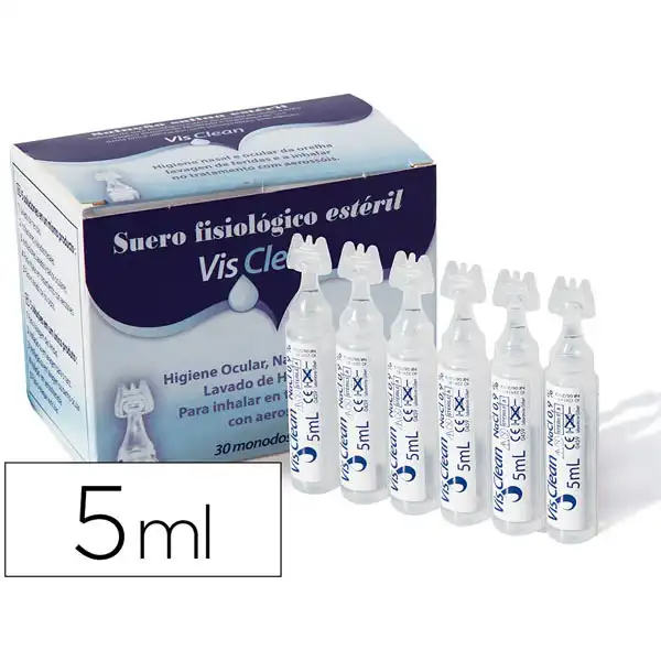 SUERO FISIOLOGICO ESTERIL VISCLEAN MONODOSIS 5 ML CAJA DE 30 UDS 156753.6 160510 SUERO FISIOLOGICO ESTERIL VISCLEAN MONODOSIS 5 ML CAJA DE 30 UDS 156753.6 160510