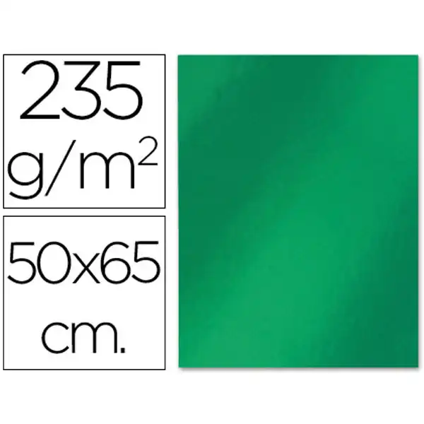 CARTULINA LIDERPAPEL 50X65 CM 235G/M2 METALIZADA VERDE CM05 16216 CARTULINA LIDERPAPEL 50X65 CM 235G/M2 METALIZADA VERDE CM05 16216
