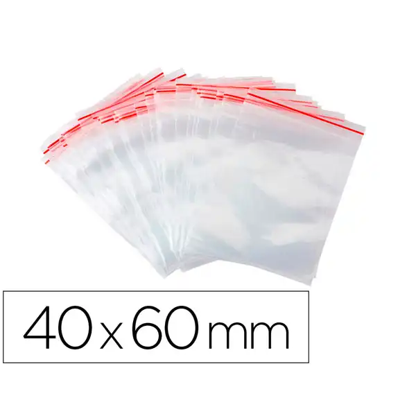 BOLSA PLASTICO AUTOCIERRE Q-CONNECT 40X60 MM PAQ. DE 100 UDS KF11347 162877 BOLSA PLASTICO AUTOCIERRE Q-CONNECT 40X60 MM PAQ. DE 100 UDS KF11347 162877