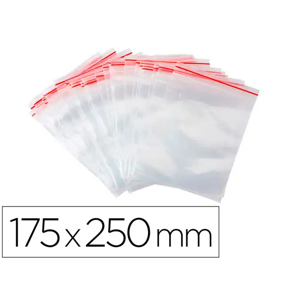 BOLSA PLASTICO AUTOCIERRE Q-CONNECT 175X250 MM PAQ. DE 100 UDS KF11360 162883 BOLSA PLASTICO AUTOCIERRE Q-CONNECT 175X250 MM PAQ. DE 100 UDS KF11360 162883