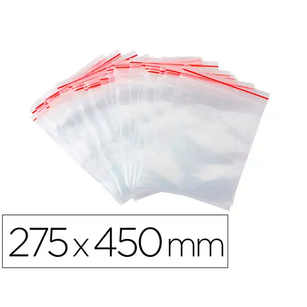 BOLSA PLASTICO AUTOCIERRE Q-CONNECT 275X450 MM PAQ. DE 100 UDS KF11366 162885 BOLSA PLASTICO AUTOCIERRE Q-CONNECT 275X450 MM PAQ. DE 100 UDS KF11366 162885