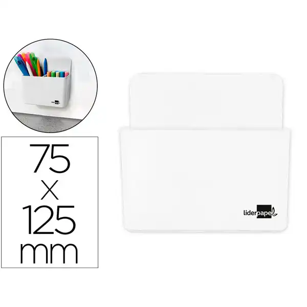 CUBILETE PORTALAPICES LIDERPAPEL BLANCO OPACO PLASTICO MAGNETICO 125X75X40 MM CB02 163568 CUBILETE PORTALAPICES LIDERPAPEL BLANCO OPACO PLASTICO MAGNETICO 125X75X40 MM CB02 163568