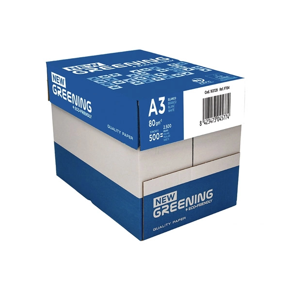 PAPEL FOTOCOPIADORA GREENING DIN A3 80 GRAMOS PAQ. DE 500 HJ FT04 163729 PAPEL FOTOCOPIADORA GREENING DIN A3 80 GRAMOS PAQ. DE 500 HJ FT04 163729