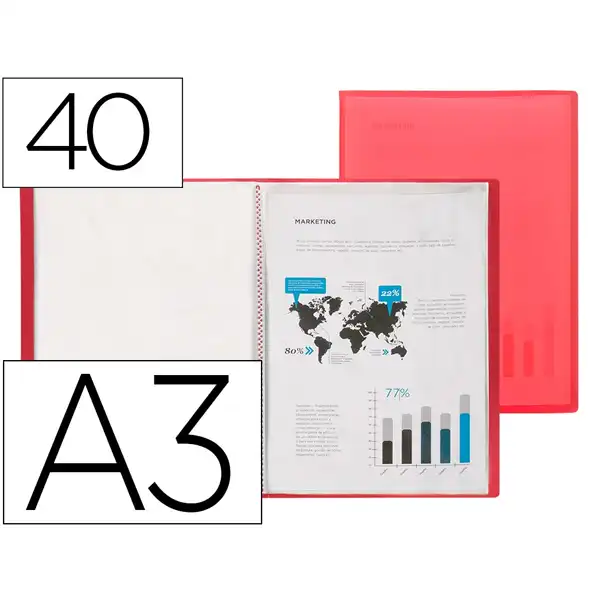 CARPETA LIDERPAPEL ESCAPARATE 40 FUNDAS PP DIN A3 ROJO OPACO EC49 165937 CARPETA LIDERPAPEL ESCAPARATE 40 FUNDAS PP DIN A3 ROJO OPACO EC49 165937