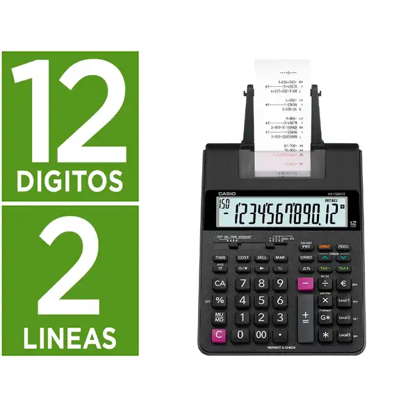 CALCULADORA CASIO HR-150RCE 12 DIGITOS IMPRESORA NEGRO 31239 166029 (HR-150RCE) CALCULADORA CASIO HR-150RCE 12 DIGITOS IMPRESORA NEGRO 31239 166029 (HR-150RCE)