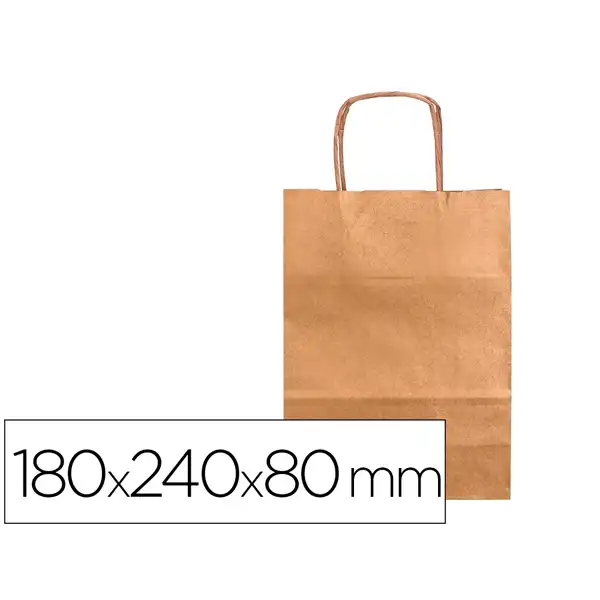 BOLSA KRAFT Q-CONNECT NATURAL LISO XS 180X240X80 MM ASA RETORCIDA 166080 BOLSA KRAFT Q-CONNECT NATURAL LISO XS 180X240X80 MM ASA RETORCIDA 166080