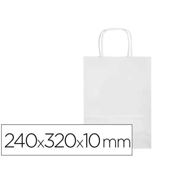 BOLSA PAPEL Q-CONNECT CELULOSA BLANCO S 240X320X10 MM ASA RETORCIDA 166088 KF03745 BOLSA PAPEL Q-CONNECT CELULOSA BLANCO S 240X320X10 MM ASA RETORCIDA 166088 KF03745