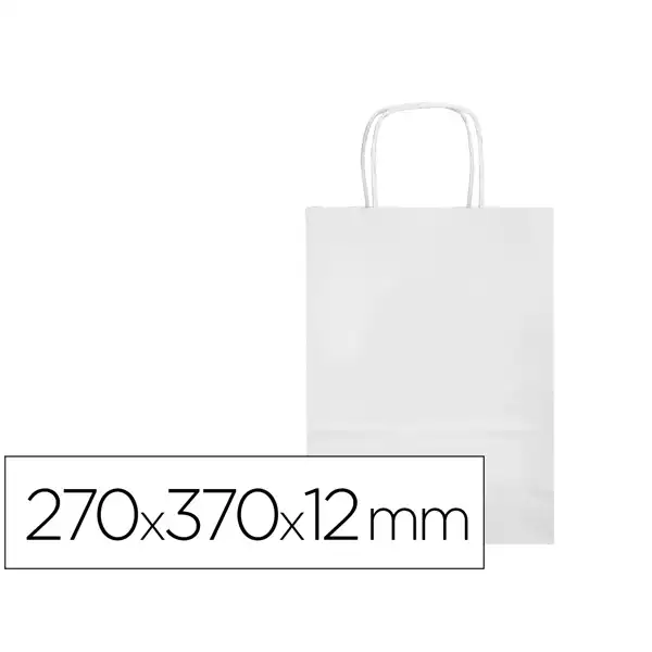 BOLSA PAPEL Q-CONNECT CELULOSA BLANCO M 270X370X12 MM ASA RETORCIDA KF03750 166093 BOLSA PAPEL Q-CONNECT CELULOSA BLANCO M 270X370X12 MM ASA RETORCIDA KF03750 166093