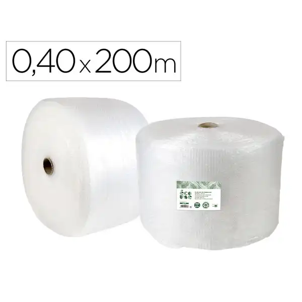PLASTICO BURBUJA LIDERPAPEL ECOUSE 0.40X200M 30% DE PLASTICO RECICLADO BU18 166161 PLASTICO BURBUJA LIDERPAPEL ECOUSE 0.40X200M 30% DE PLASTICO RECICLADO BU18 166161