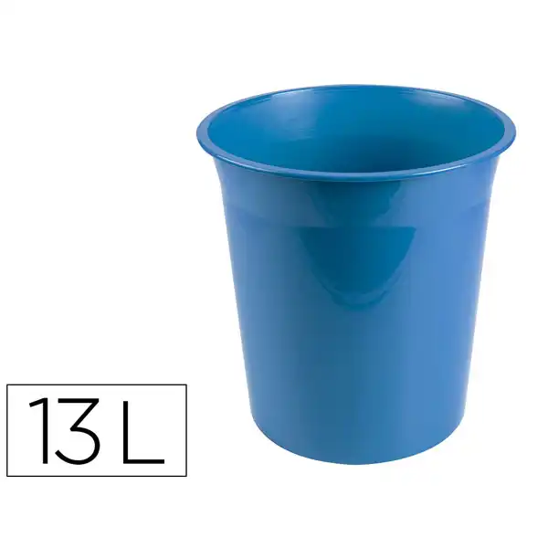 PAPELERA PLASTICO LIDERPAPEL CELESTE OPACO 13 LITROS 275X285 MM PJ02 166255 PAPELERA PLASTICO LIDERPAPEL CELESTE OPACO 13 LITROS 275X285 MM PJ02 166255