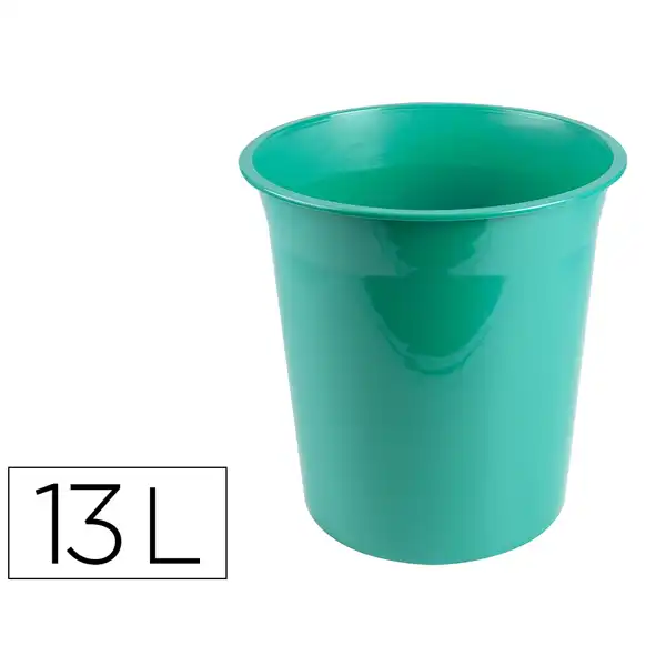 PAPELERA PLASTICO LIDERPAPEL MENTA OPACO 13 LITROS 275X285 MM PJ04 166257 PAPELERA PLASTICO LIDERPAPEL MENTA OPACO 13 LITROS 275X285 MM PJ04 166257