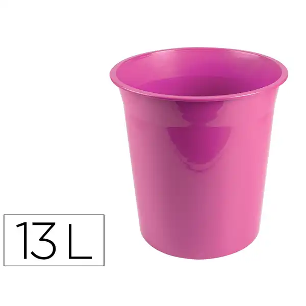 PAPELERA PLASTICO LIDERPAPEL ROSA OPACO 13 LITROS 275X285 MM PJ05 166258 PAPELERA PLASTICO LIDERPAPEL ROSA OPACO 13 LITROS 275X285 MM PJ05 166258